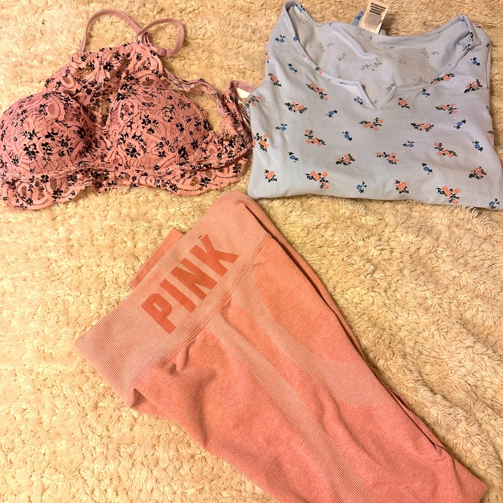 Assorted Pink apparel.